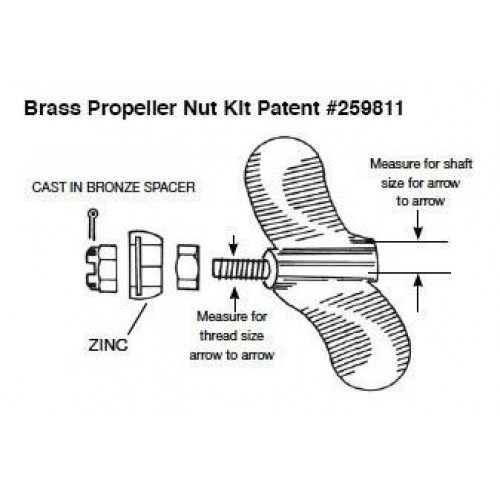 Camp Propeller Brass Shaft Nut Kit PN-1