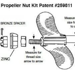 Camp Propeller Brass Shaft Nut Kit PN-1